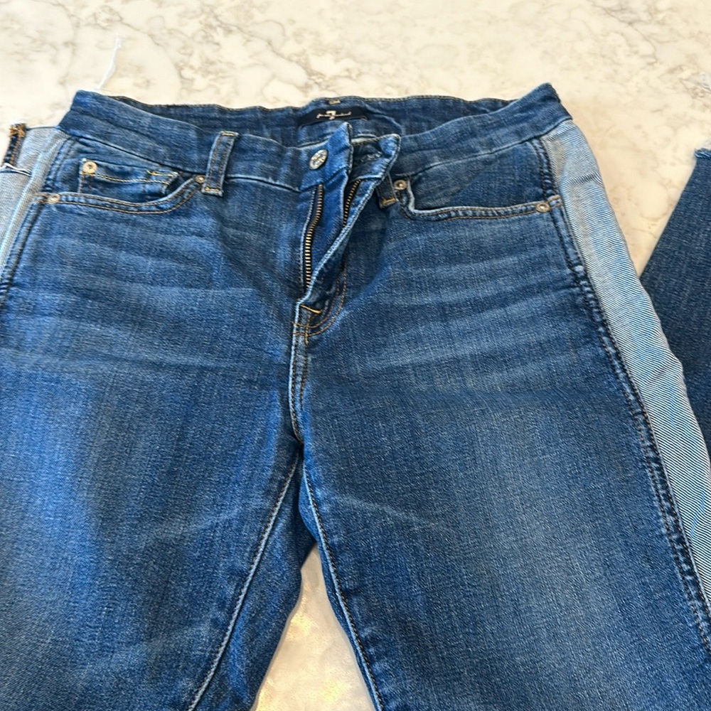 7 for All Mankind. Tuxedo style Raw hem denim